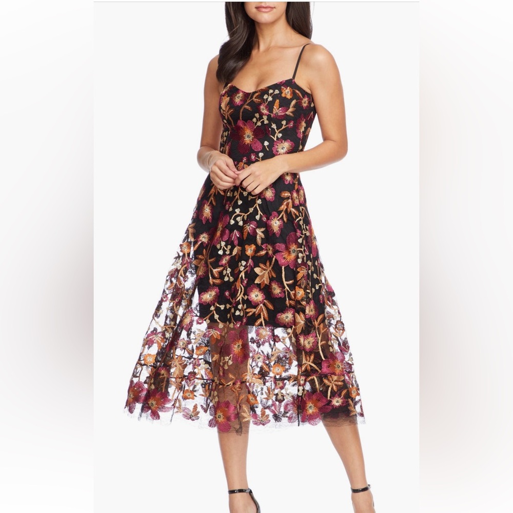 Dress the Population Uma Floral Embroider Lace Dress